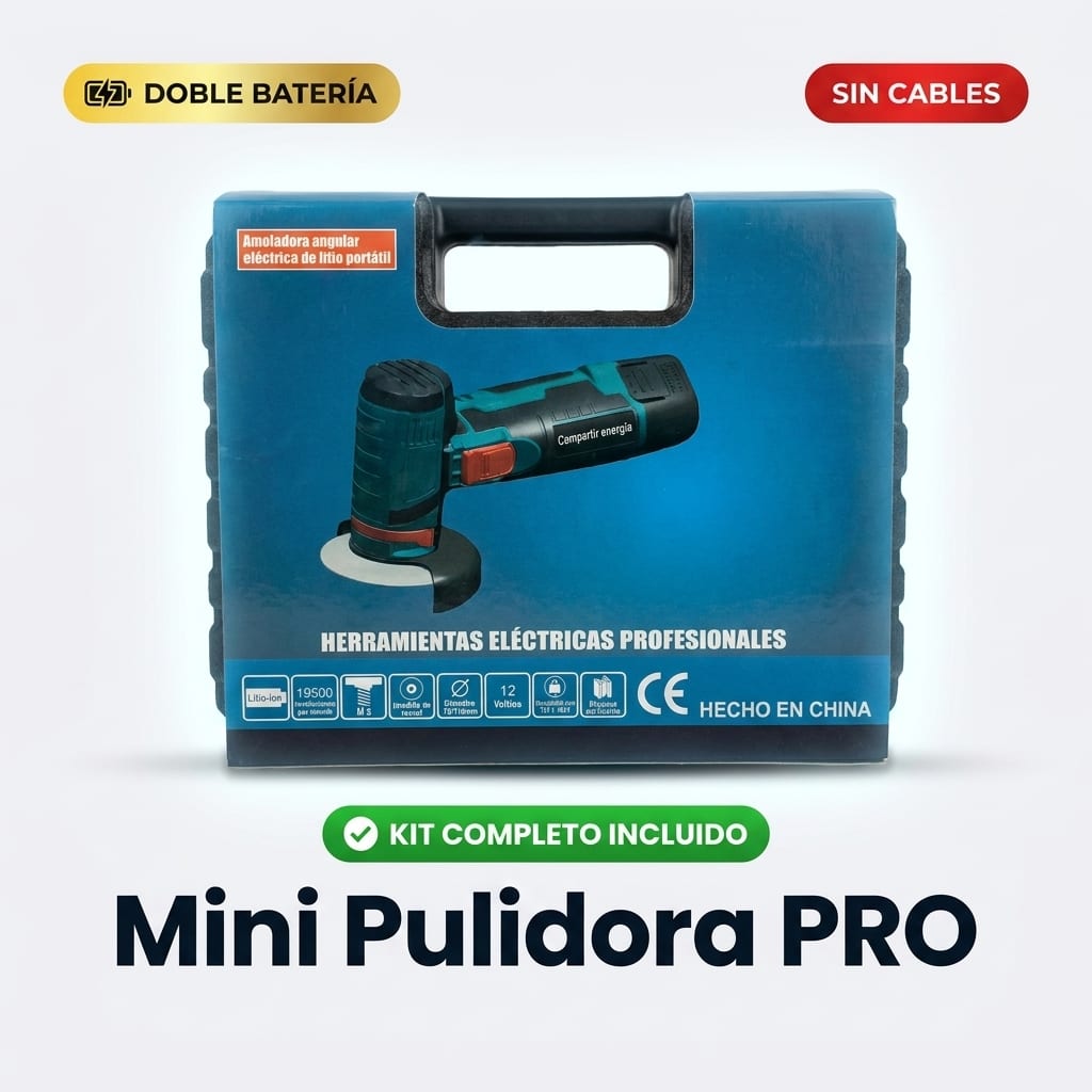 Mini Pulidora Portátil PRO Doble Batería - Mega Mart
