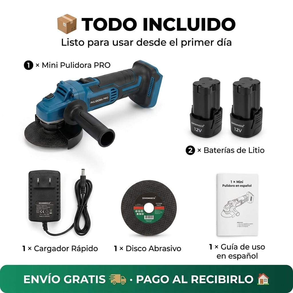 Mini Pulidora Portátil PRO Doble Batería - Mega Mart