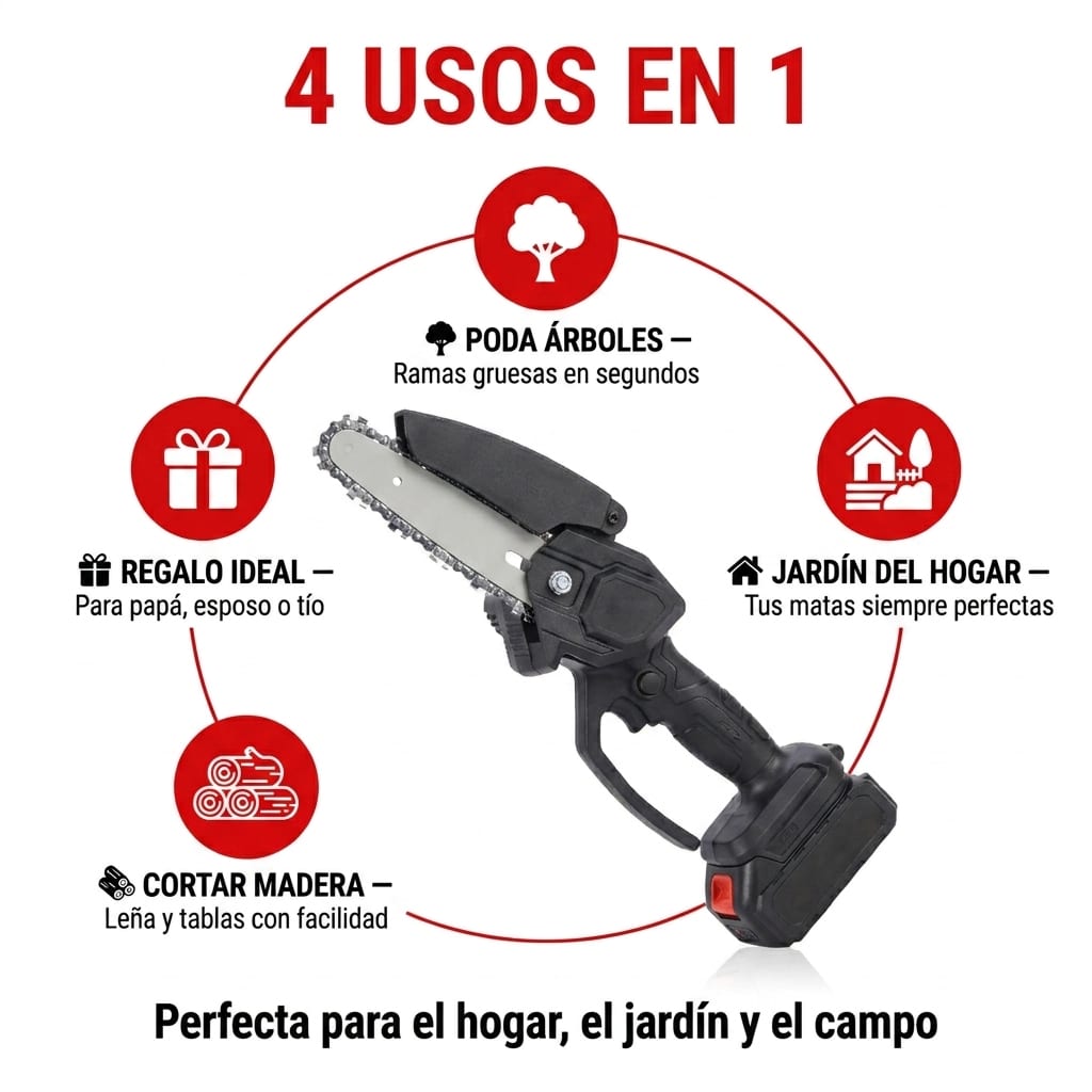Motosierra Portátil PRO Doble Batería - Mega Mart