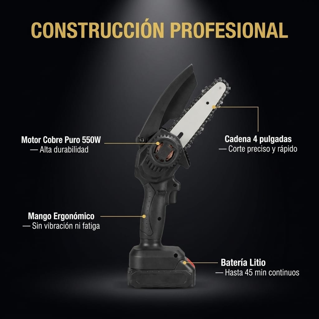 Motosierra Portátil PRO Doble Batería - Mega Mart